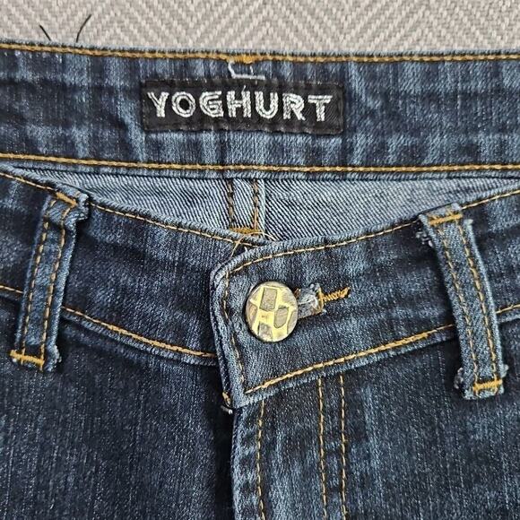 Yoghurt Jeans Women's 16P W32 L28 Dark Wash Blue Tapered Leg Woven Slash Pockets - Picture 12 of 16